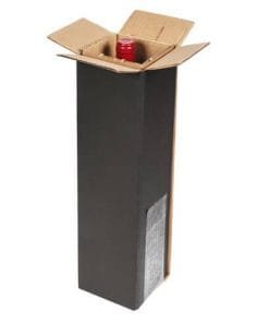 black wine shipping box for 1 bottle