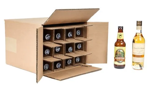 Twelve bottle beer shipping box with bottle insert