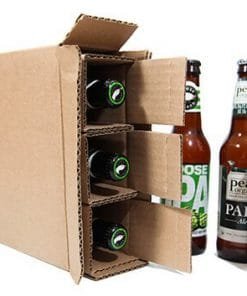 shipping box for three beer bottles